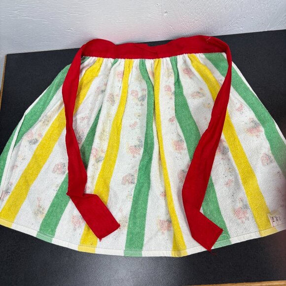 Vintage 1970s Rooster Terrycloth 1/2 Apron Made in Canada One Size Fits Most - Picture 4 of 8